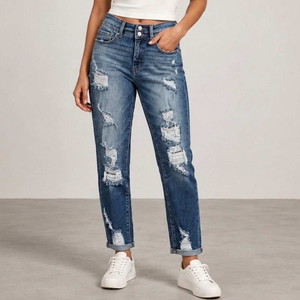BKE Parker Ankle Skinny Jeans 28 Blue Distressed High Rise Denim Y2K Streetwear‎